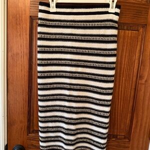 Nine West Black and White Striped Pencil Skirt